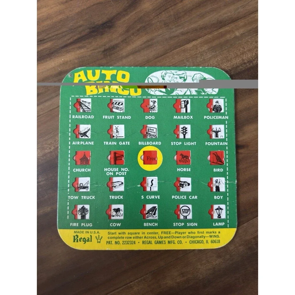 Vintage Lot Of 6 | Travel | Auto Bingo Cards | 1980’s-1990’s | Regal Games